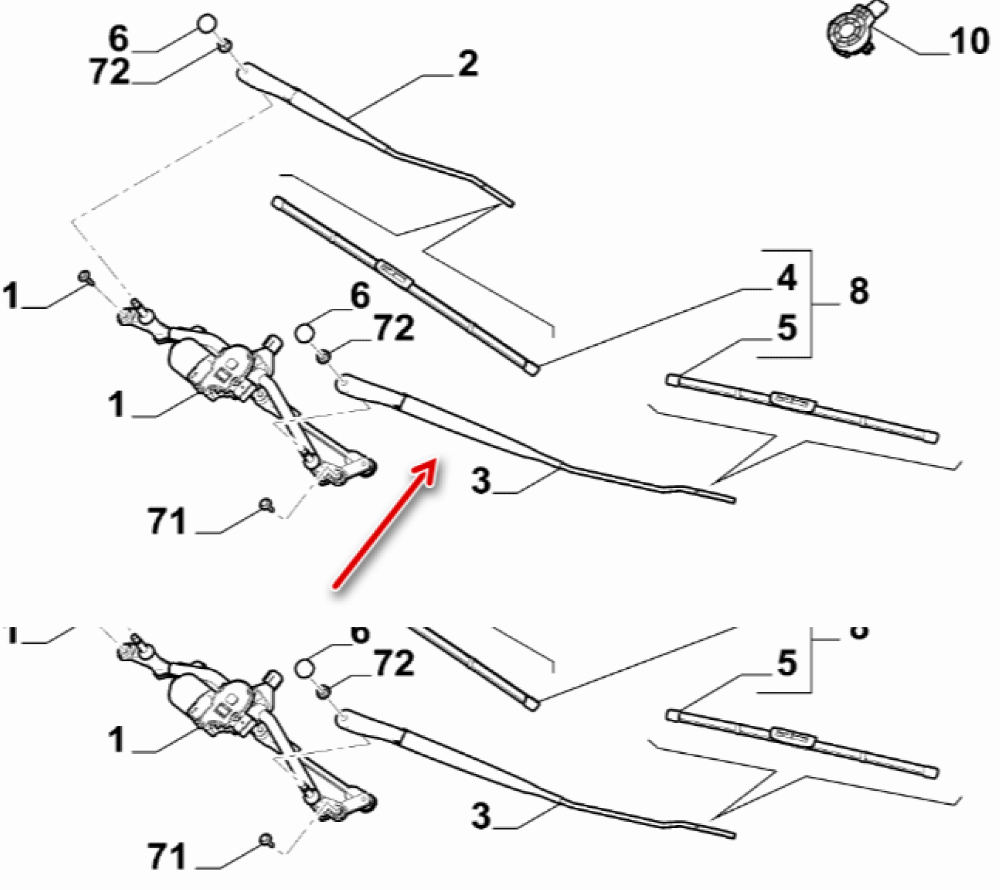 Silecek Kolu Diş Ön Sol